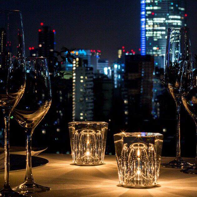 水晶充电小夜灯桌灯日系气氛灯装饰创意高颜值迷你桌面酒吧情侣