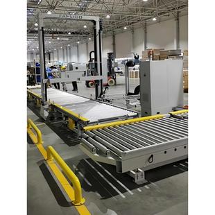 在线式缠绕膜机流水线非标定制包装机全自动托盘缠膜机压顶覆膜机