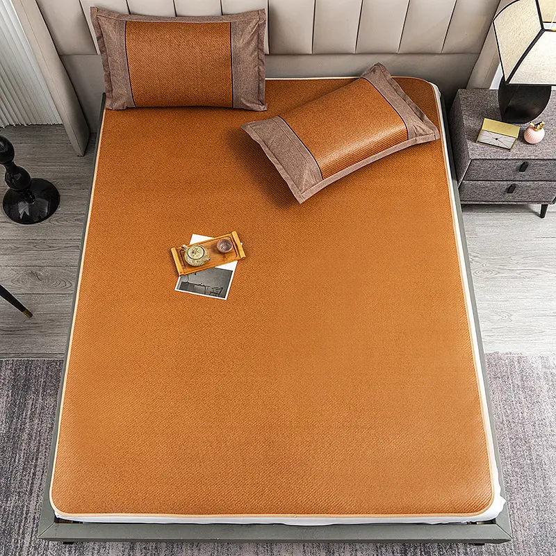 夏季加密藤席1.5米1.8m床单双人床宿舍学生凉席0.9可折叠2米席子