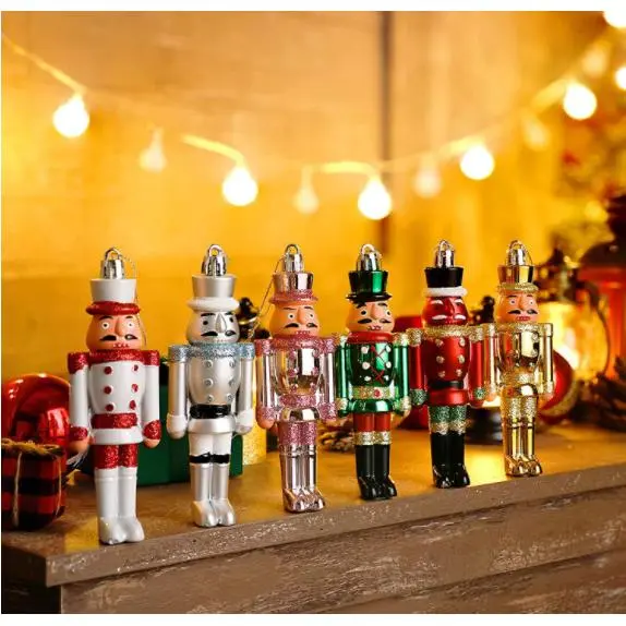 圣诞节士兵列兵挂件彩绘小胡桃夹子圣诞树装饰吊件12.8m