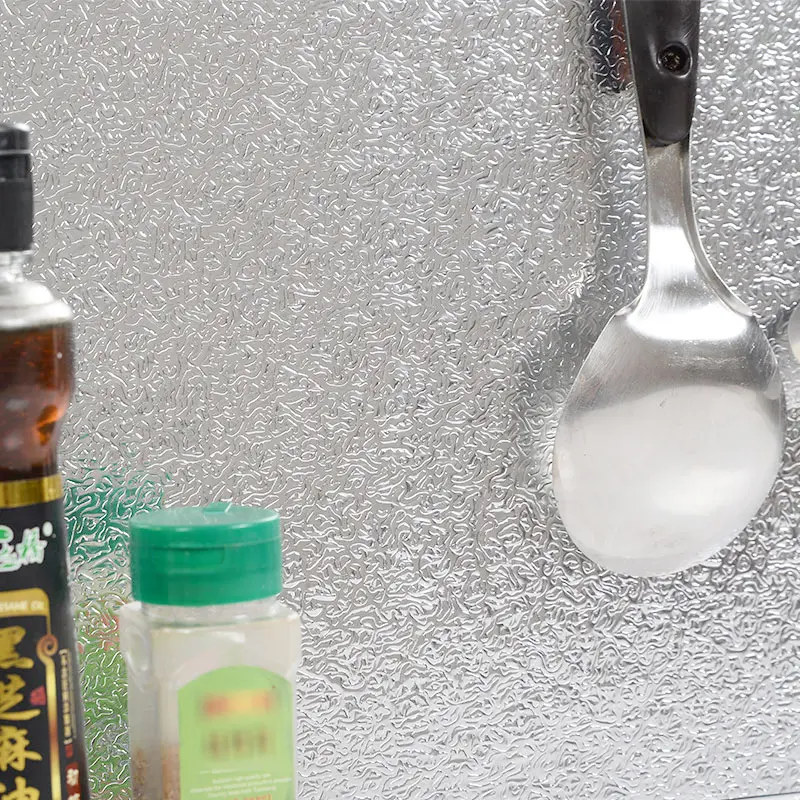 墙纸自粘墙贴贴纸铝箔厨房防油防水加厚橱柜铝箔纸耐高温防潮灶台