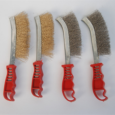镀铜除锈刷刀型钢丝刷子刀形清缝刷 铁刷子钢丝刷塑料工具刷