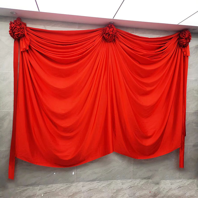开业揭幕活d动波浪式造型揭幕布套餐招牌揭牌仪式红绸布花球红布