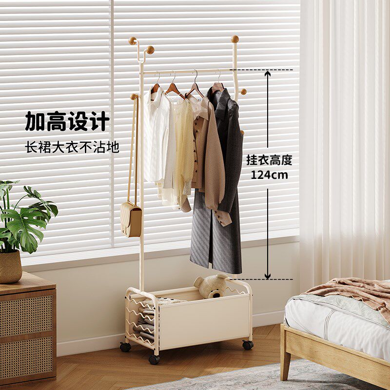 可移动衣架卧室落地床头挂衣架置物架子F家用多功能衣帽架2024新