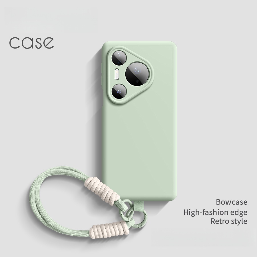 【糯叽叽】带挂绳适用华为pura80pro手机壳新款pura70pro+液态硅胶p70ultra简约纯色p50高级p60pro全包p40/30