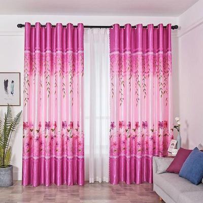 2025新款田园印花半遮光客厅阳台卧室落地窗飘窗窗帘成品特价包邮