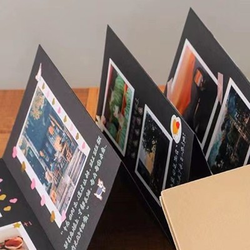 手风琴折叠本立体书diy情侣自制手工毕业纪念册生日礼物折页相簿