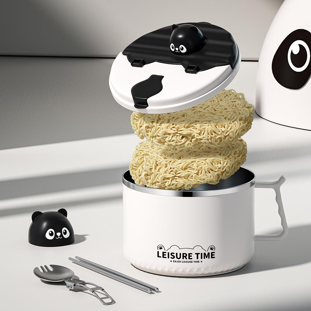 316不锈钢泡面碗带盖宿舍学生大容量可沥水拌面神器食堂打吃饭碗