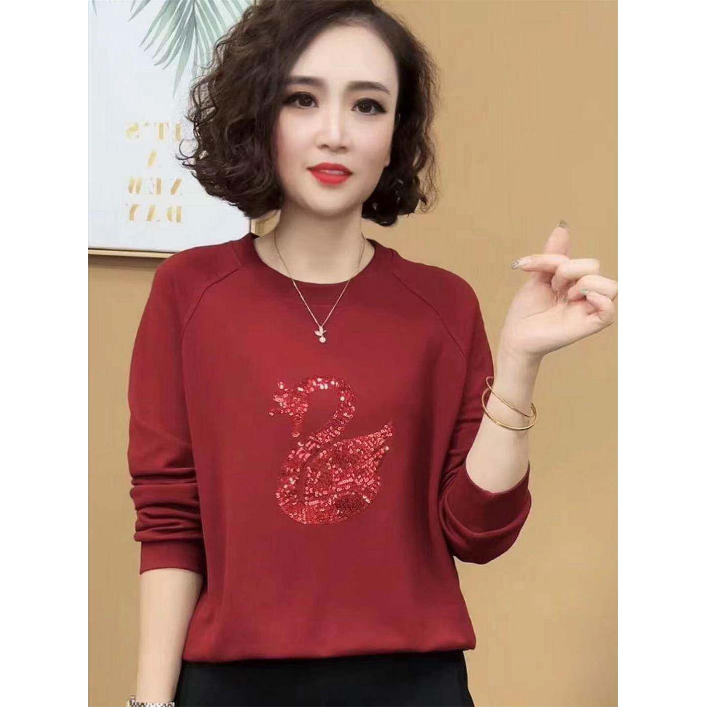 好货中老年女装妈妈秋装2026新款春秋打底衫宽松休闲卫衣时尚气质