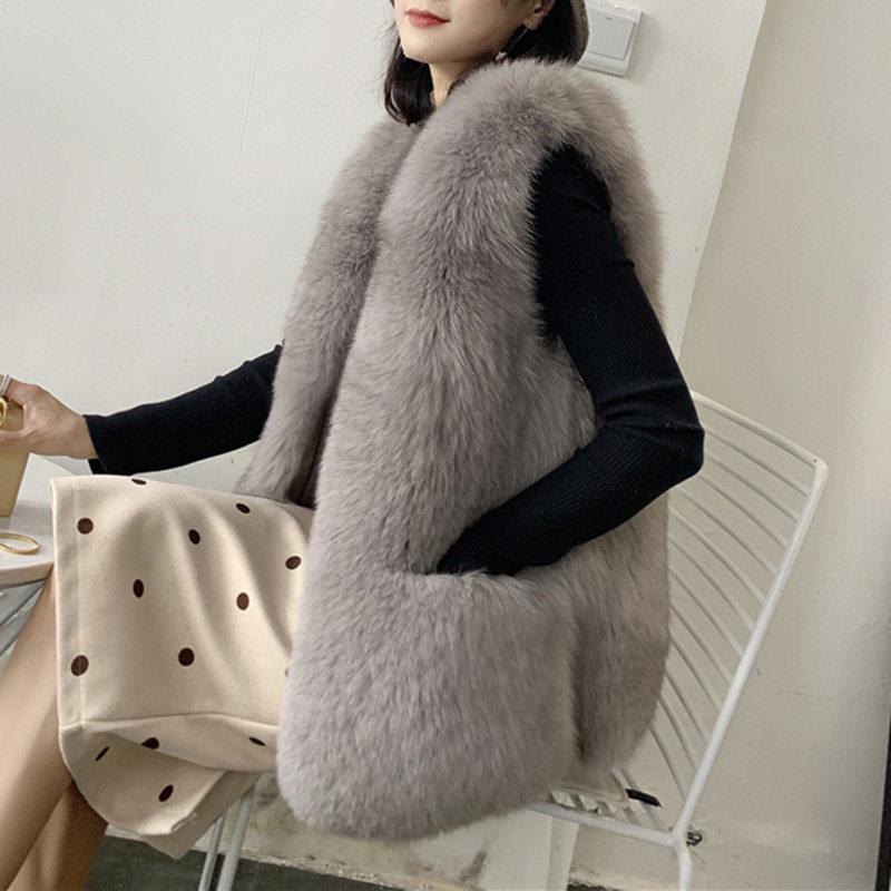 好货2026秋冬皮草年轻新款仿狐狸毛背心马甲女中长款时尚坎肩毛毛