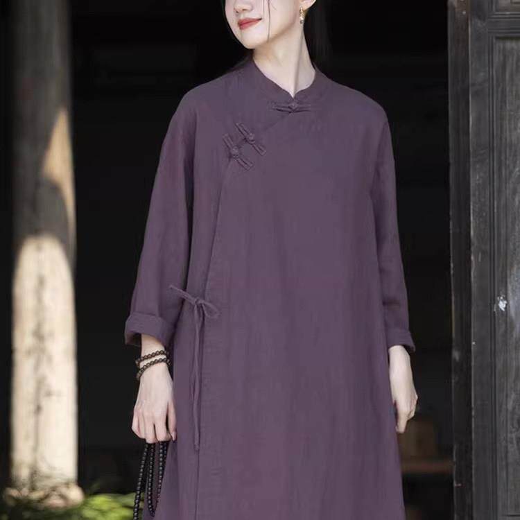 好货修行禅服女佛系禅意复古棉麻套装素衣中式斜襟上衣寺院居士服