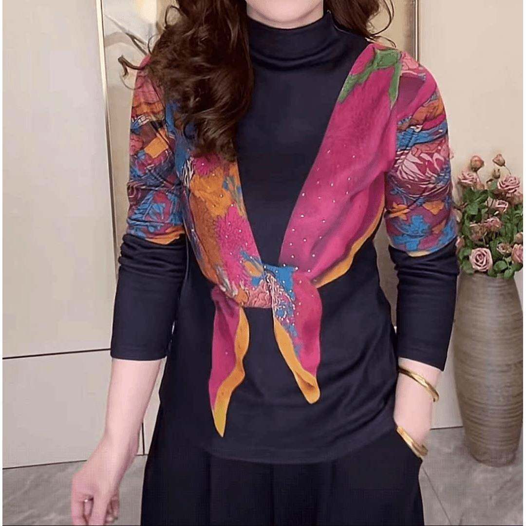 好货中老年女装秋冬新款妈妈打底衫加绒加厚保暖上衣时尚洋气高贵