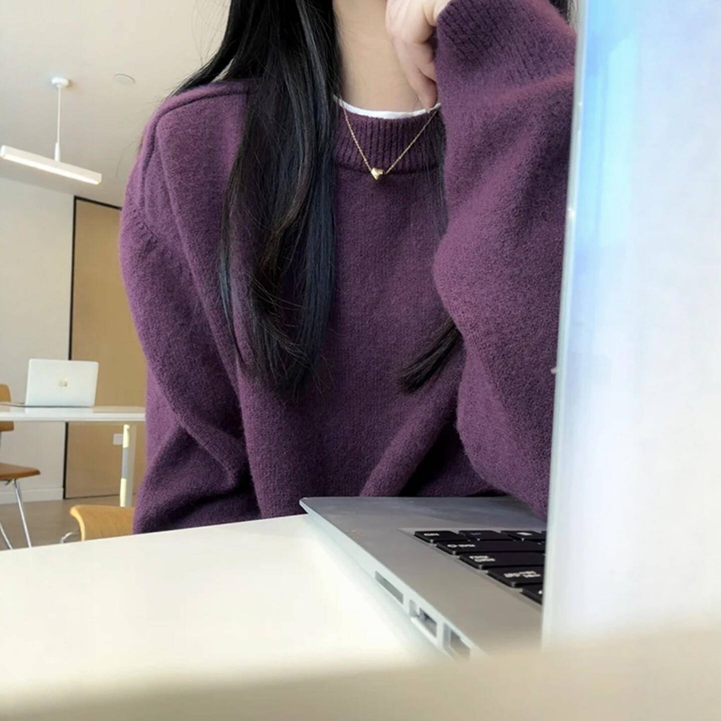 好货慵懒风软糯圆领毛衣女针织衫秋冬2026新款高级感宽松加厚百搭
