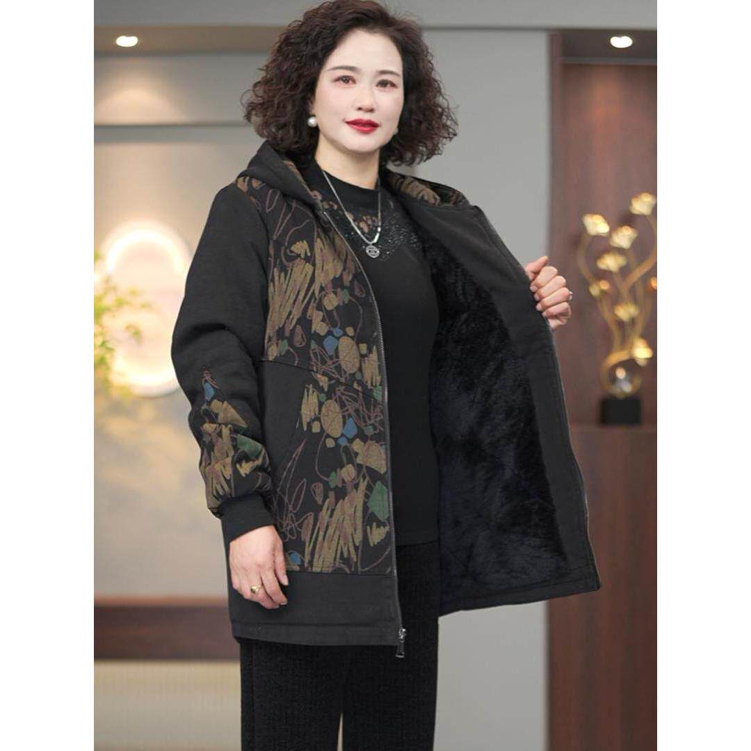 好货中老年女装妈妈冬装外套2026新款棉服中长款洋气加绒加厚保暖