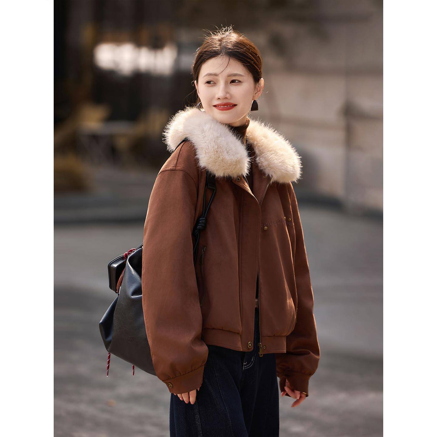 好货短款毛领羽绒服女2026冬季新款90绒厚外套上衣女