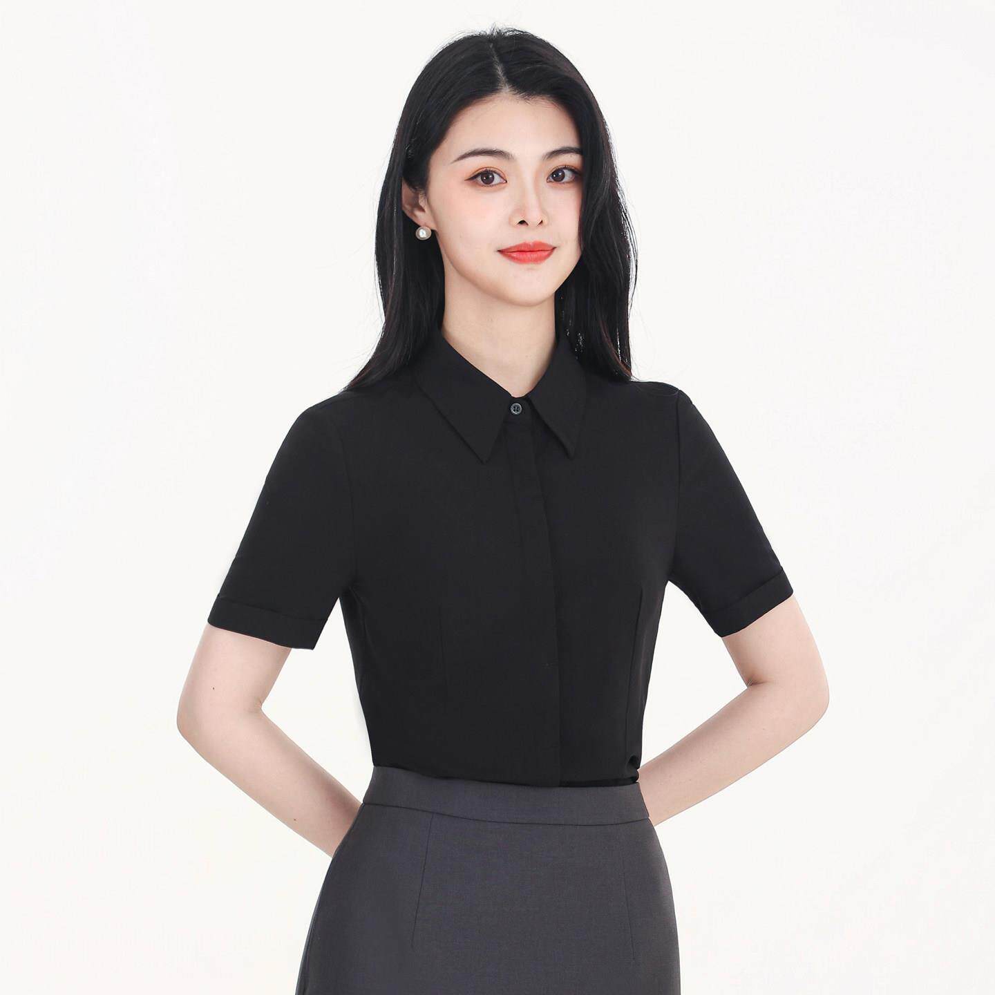 好货正式衬衫女面试职业装国考公务员上衣好打理不易皱修身气质通