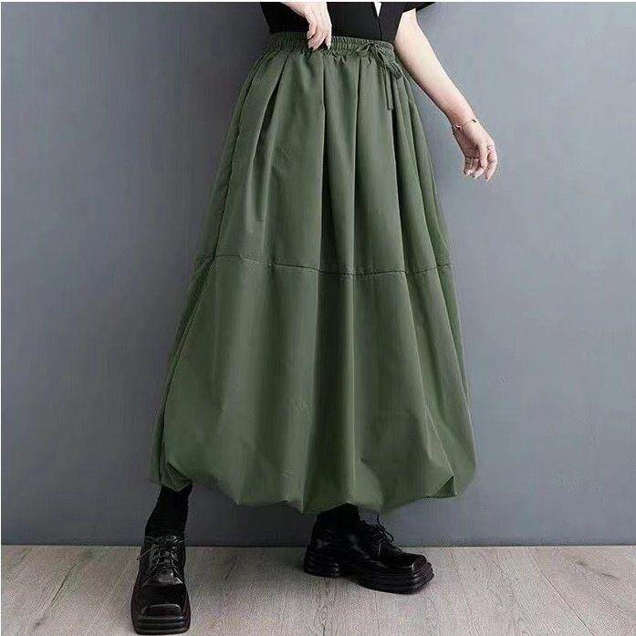 好货秋冬新款女装大码半身裙200斤宽松A字裙子高腰松紧蓬蓬裙灯笼