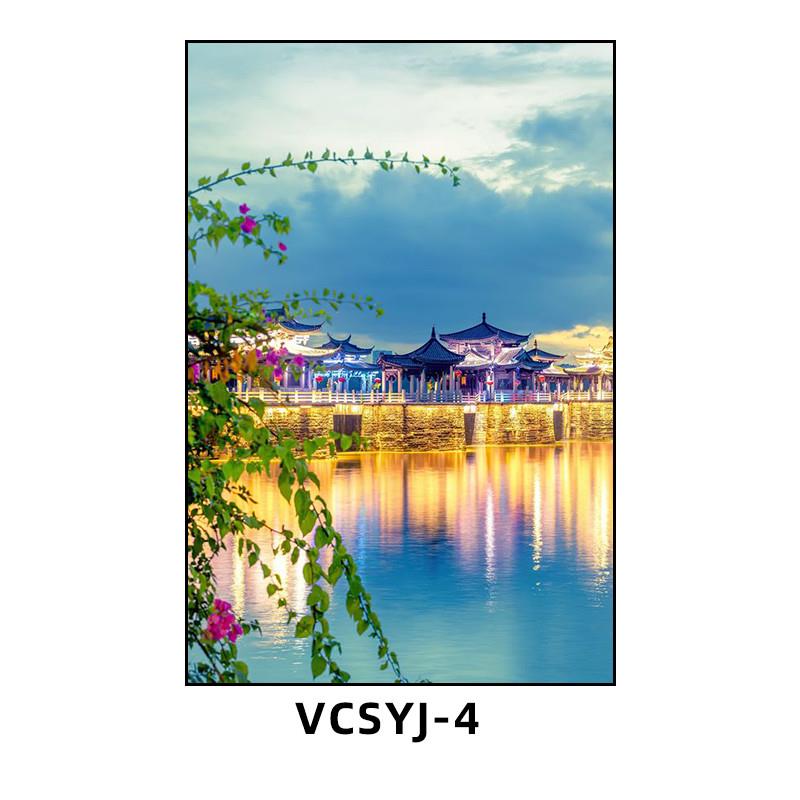 新品潮汕特色建筑夜景装饰画潮州汕头现代风景挂画火锅店饭店餐馆图片
