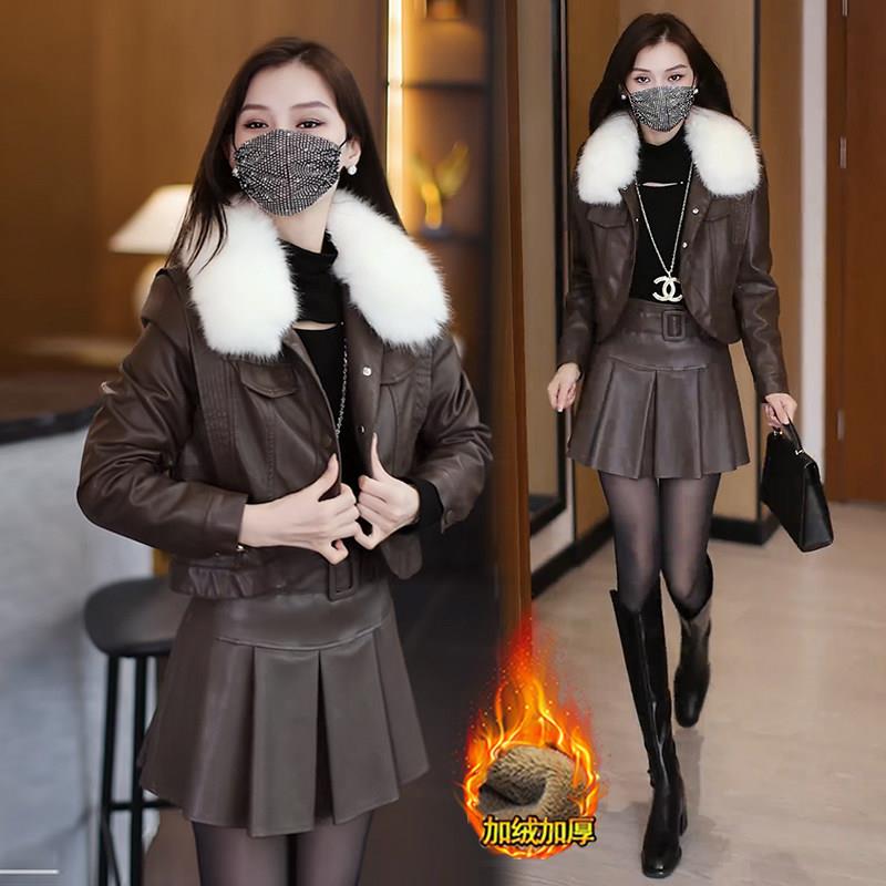 好货加绒加厚短款皮衣外套女2026秋冬季新款皮衣短裙小个子穿搭一