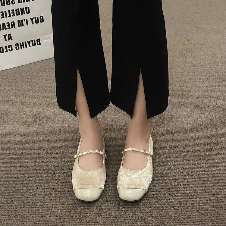 好货法式主婚纱新娘鞋秀禾两穿婚鞋女宴会伴娘日常可穿平底鞋水晶