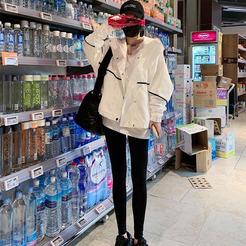 好货运动夹克外套女春秋新款连帽冲锋衣小个子风衣开衫美式休闲棒