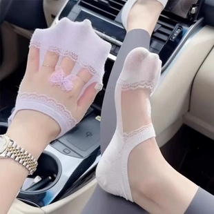 冰丝袜子女夏季 浅口薄款 隐形防掉跟棉底水晶丝透气甜美玻璃丝爆款