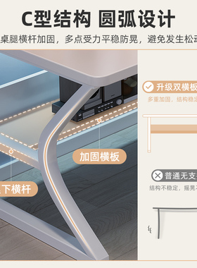 白色电脑桌c台式家用办公桌椅套装简易卧室学习书桌现代简约电竞