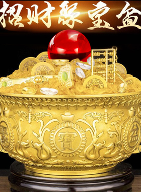 牛居善纯铜聚宝盆摆件 招财聚财家居工艺品玄关旺财客.厅装饰礼品