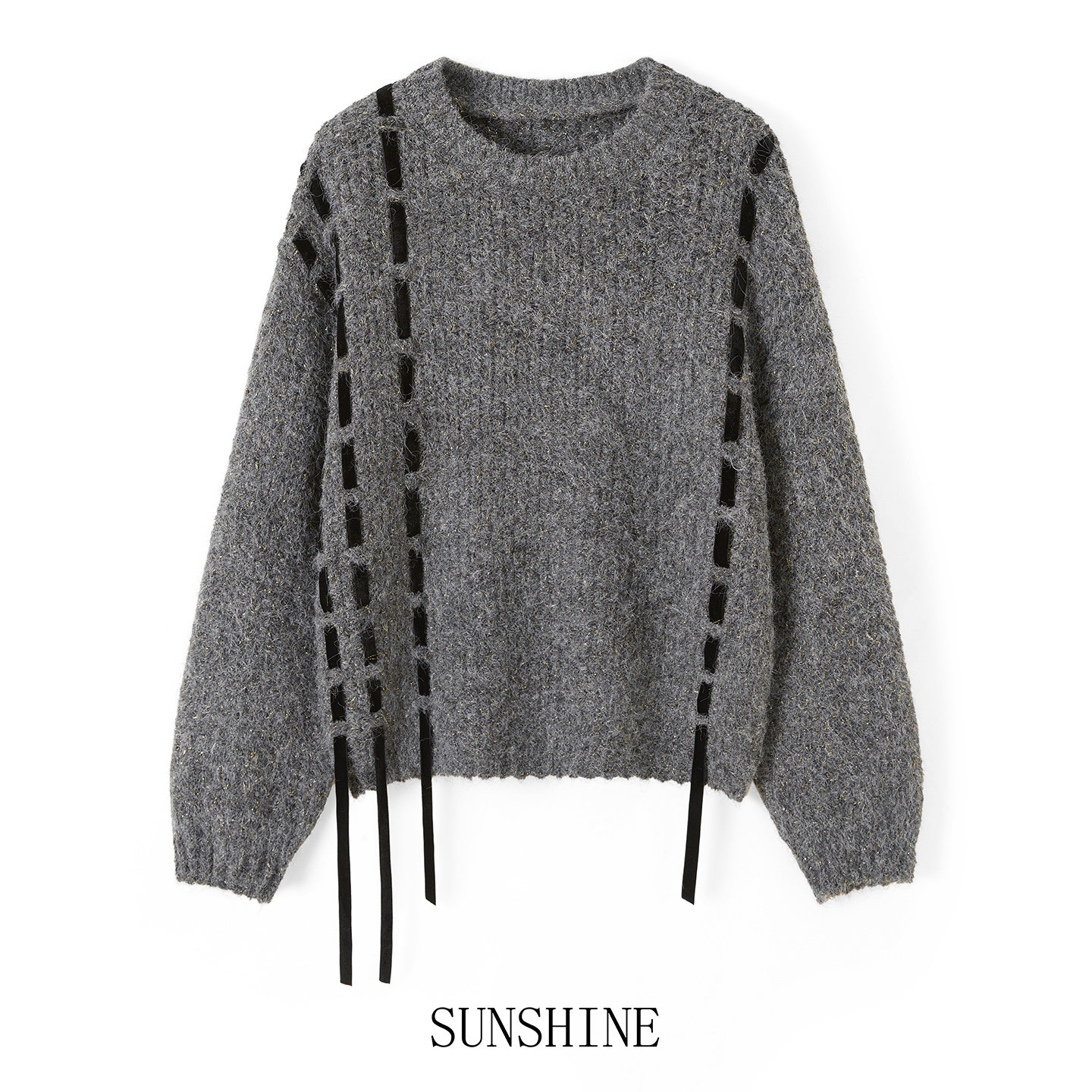 她池宽松款毛衣2025冬装新款女装设计感慵懒风长袖圆领短款上衣,女装/女士精品,毛衣,淘宝优惠券,粉丝福利购,淘宝优惠卷