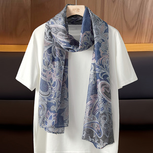 她池腰果花围巾2026春季新款女装异域风印花优雅通勤气质时尚围脖
