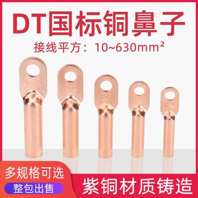 国标A级DT10/16/25/35/50/70/95/150/185/240平方铜鼻子接线端子