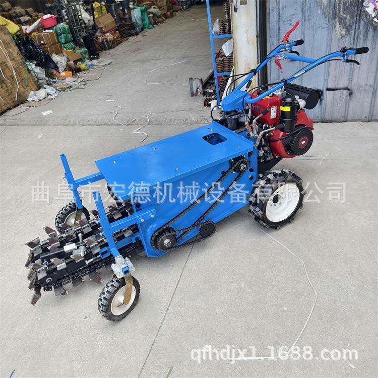 小型管道链条式开沟机地埋线开槽机手扶柴油埋管挖沟机