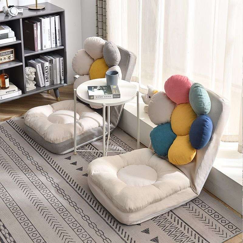 日式坐垫飘窗小沙发懒人沙发榻榻米单人折叠床上靠背座椅子宿舍