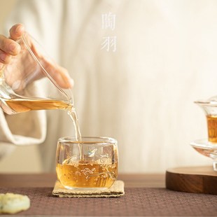 加厚玻璃喜鹊报春茶杯家用主人杯耐高温个人专用品茗杯功夫茶具