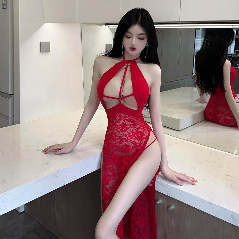 180524欧美2023性感红连衣裙
