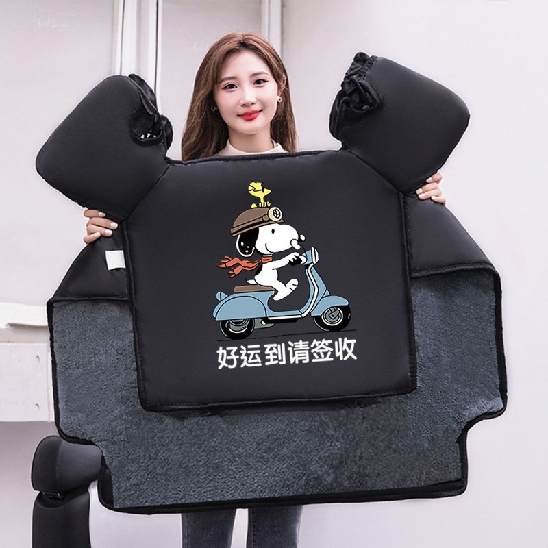 电动车冬季挡风被特厚春秋加绒摩托车三轮车通用型加厚防风罩