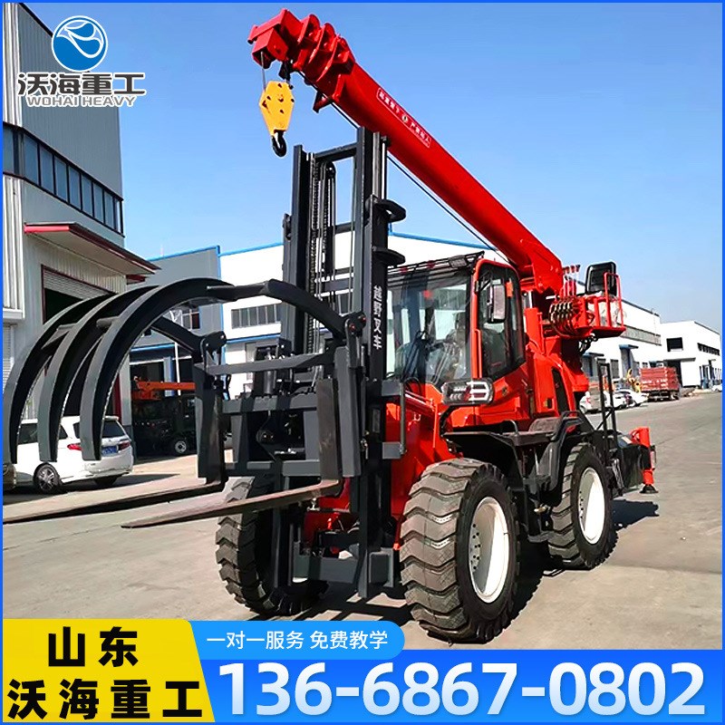 四驱越野叉车吊叉车尾吊5吨叉车加装6吨8吨吊臂