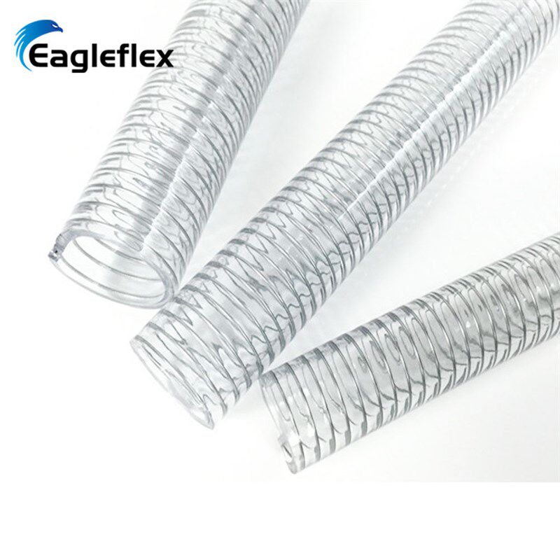 38.5mmPVC耐高温钢丝160度软管吸料机工业用塑料透明管高温输送管