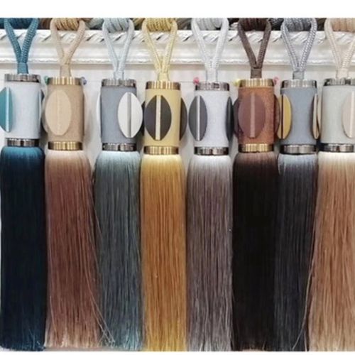 现货供应 欧式简约窗帘绑带流苏装饰挂球 铜帽绑球绑绳吊球窗帘扣