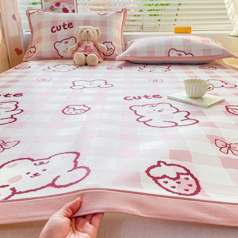 2025新款夏季冰丝凉席三件套学生宿舍单人夏天麻草席软垫子可机洗,床上用品,冰丝席,淘宝优惠券,粉丝福利购,淘宝优惠卷