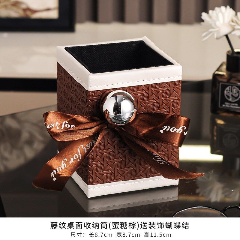 化妆刷收纳筒摆件轻奢高档客厅玄关钥匙卧室茶几遥控器家居装饰品,家居饰品,装饰摆件,淘宝优惠券,粉丝福利购,淘宝优惠卷