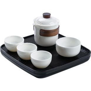 羊脂玉白瓷盖碗单个茶杯带过滤带盖家用茶具泡茶器手抓壶防烫