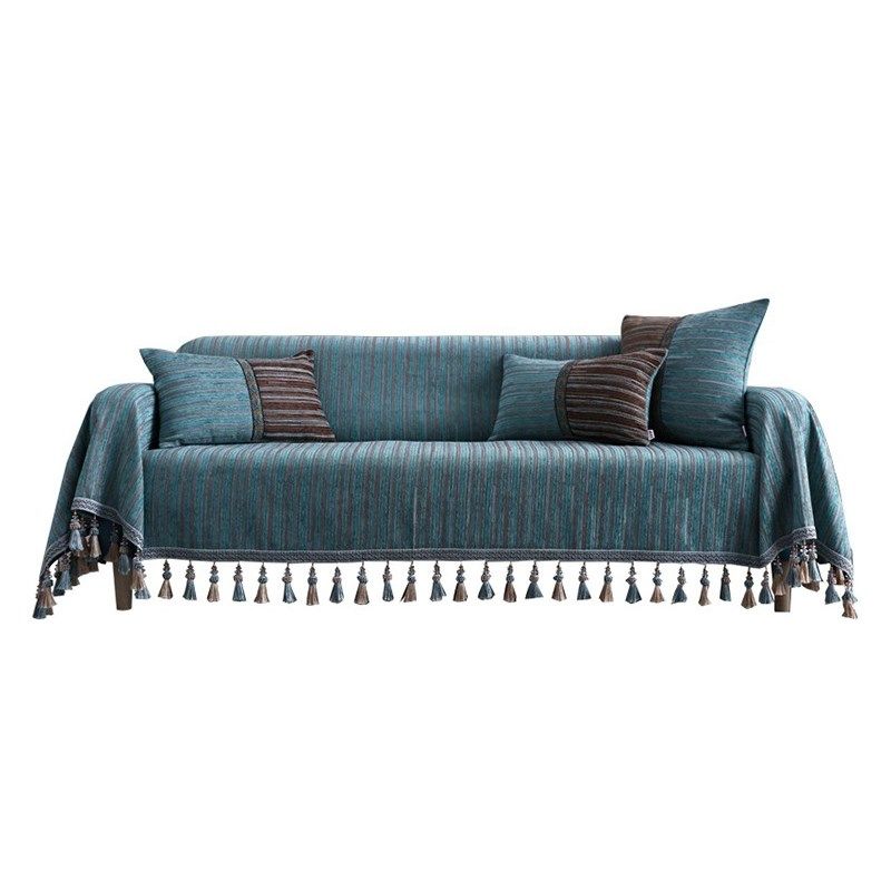 欧式沙发巾盖布高级感四季通用防尘后背盖巾全包套罩防猫抓雪尼尔