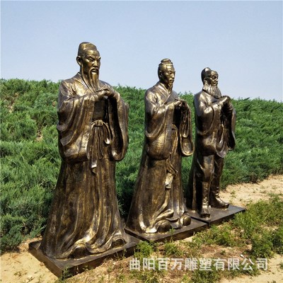 桃园三结义雕塑刘备张飞关羽雕塑制定玻璃钢仿铜三国时期人物摆件