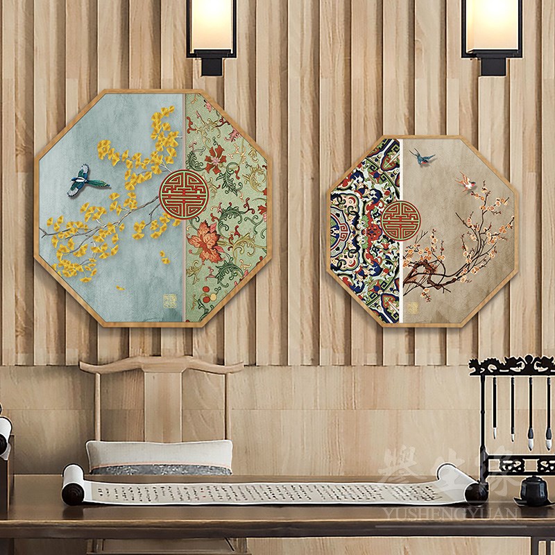 新中式客厅餐厅花鸟装饰画卧室床头挂画中国风荷花画玄关茶室墙画图片