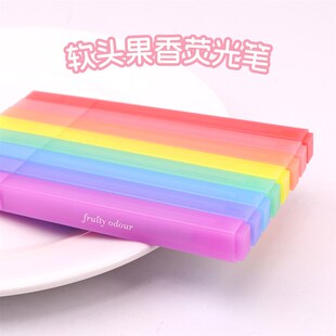 集物社水果巴菲果香特调软头水果香味荧光笔高颜值手账方杆水彩笔