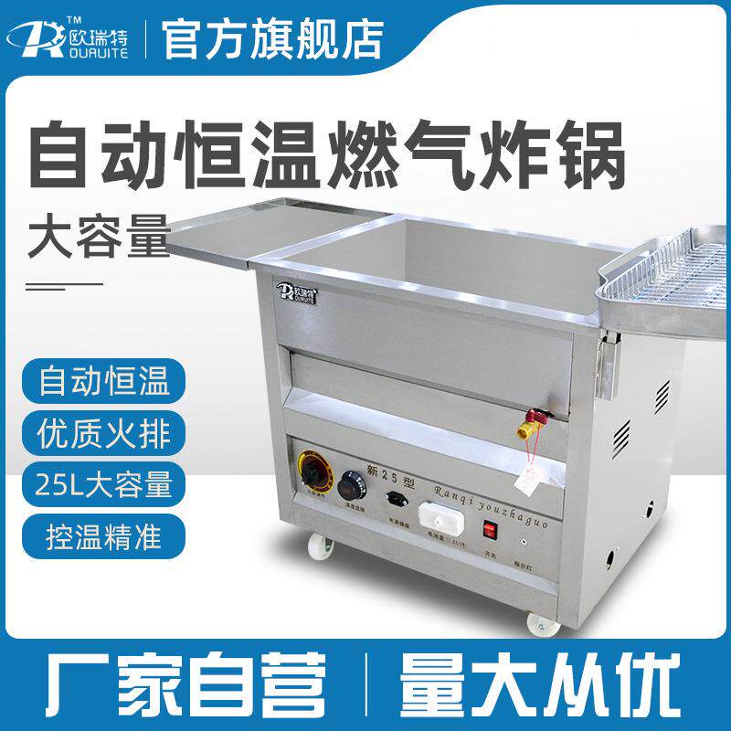 全自动控温商用燃气型油炸锅炸油条机炸鸡排机煤气液化气2540型