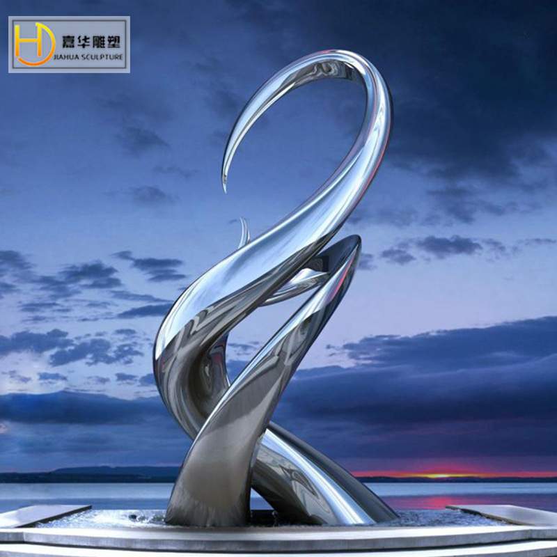 制作不锈钢抽象雕塑金属异形镂空发光售楼处装饰水景小区景观摆件