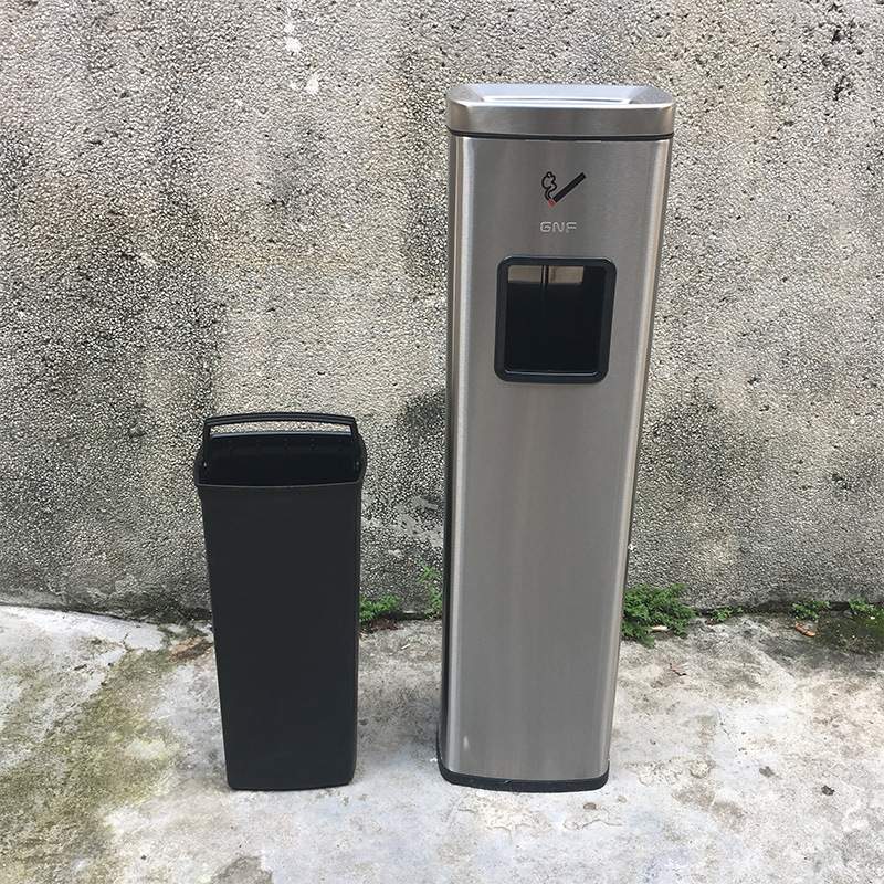 南方座地烟蒂柱不锈钢烟灰柱立式灭烟柱户外吸烟区带烟灰缸垃圾桶