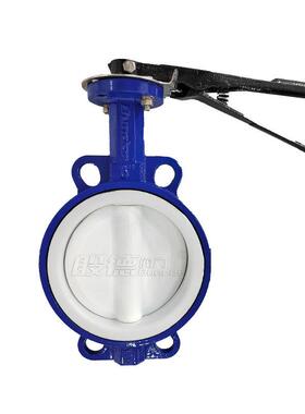 D71F-10对夹蝶阀手动衬四氟中线软密封蝶阀防腐蚀化工用阀门DN100